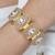 Gold plated kundan pink stones bracelet