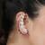 Gold plated kundan red stones ear cuff earrings