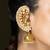 Gold plated kundan jhumka earrings