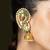 Gold plated kundan green stones jhumka earrings