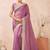 lavender heavy zari box pallu embroidery work silk blend saree