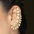 Gold plated kundan ear cuff earrings