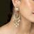 Gold plated kundan green stones chandbali earrings