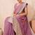 lavender heavy zari box pallu embroidery work silk blend saree