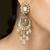 Gold plated kundan green stones chandbali earrings