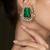 Gold plated kundan green stones earrings