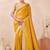 mustard heavy zari box pallu embroidery work silk blend saree