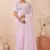 designer lavender resham sequins embroidery work silk blend saree