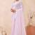 designer lavender resham sequins embroidery work silk blend saree