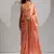Designer peach handwork zarkan work silk Blend saree