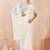 designer off white resham sequins embroidery work silk blend saree