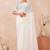 designer off white resham sequins embroidery work silk blend saree