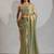 Designer pista green handwork zarkan work silk Blend saree