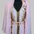 Pink Goldan stone and  Beads  Moroccan Kaftan With hijab 