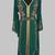 Dark Green Goldan stone and  Beads  Moroccan Kaftan With hijab 