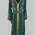 Dark Green Goldan stone and  Beads  Moroccan Kaftan With hijab 