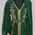Dark Green Goldan stone and  Beads  Moroccan Kaftan With hijab 