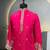 Exquisite rani pink roman shimmer kurta with multi colour embroidery work