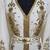 Off-White Goldan stone and  Beads  Moroccan Kaftan With hijab 
