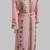 Peach Goldan stone and  Beads  Moroccan Kaftan With hijab 