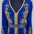 Royal Blue Goldan stone and  Beads  Moroccan Kaftan With hijab 