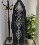  Black Silver stone and  Beads  Moroccan Kaftan With hijab 
