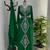 Dark Green Silver stone and  Beads  Moroccan Kaftan With hijab 