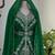 Dark Green Silver stone and  Beads  Moroccan Kaftan With hijab 
