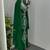 Dark Green Silver stone and  Beads  Moroccan Kaftan With hijab 