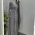 Grey Silver stone and  Beads  Moroccan Kaftan With hijab 