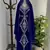 Navy Blue Silver stone and  Beads  Moroccan Kaftan With hijab 
