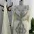 Off-White Silver stone and  Beads  Moroccan Kaftan With hijab 