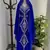 Royal blue Silver stone and  Beads  Moroccan Kaftan With hijab 