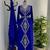Royal blue Silver stone and  Beads  Moroccan Kaftan With hijab 