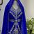 Royal blue Silver stone and  Beads  Moroccan Kaftan With hijab 