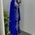 Royal blue Silver stone and  Beads  Moroccan Kaftan With hijab 