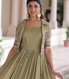 Green sequins Zari embroidered Kurti