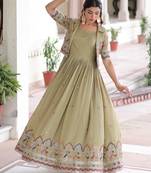 Green sequins Zari embroidered Kurti