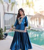 Rama Embroidered velvet salwar suit