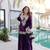 Purple Embroidered velvet salwar suit