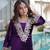 Purple Embroidered velvet salwar suit