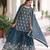 Teal Embroidered salwar suit with dupatta