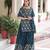 Teal Embroidered salwar suit with dupatta