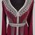 Maroon Silver stone and  Beads  Moroccan Kaftan With hijab 