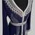 Navy Blue Silver stone and  Beads  Moroccan Kaftan With hijab 