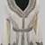 Off White Silver stone and  Beads  Moroccan Kaftan With hijab 