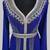 Royal Blue Silver stone and  Beads  Moroccan Kaftan With hijab 