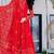 Red bhandhini print lace work anarkali and pant and dupatta