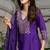 Purple silk embroidered kurta and pant and dupatta