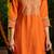 Orange silk embroidered kurta and pant and dupatta